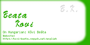 beata kovi business card