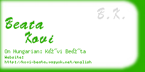 beata kovi business card